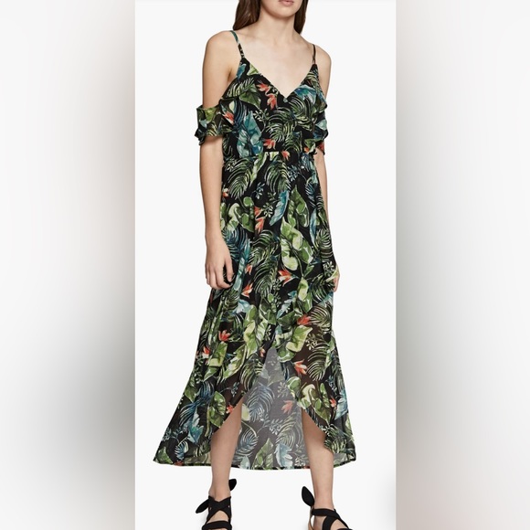 Anthropologie Sofia Sanctuary Floral High Low Midi Ruffle Dress - Large - Picture 2 of 11